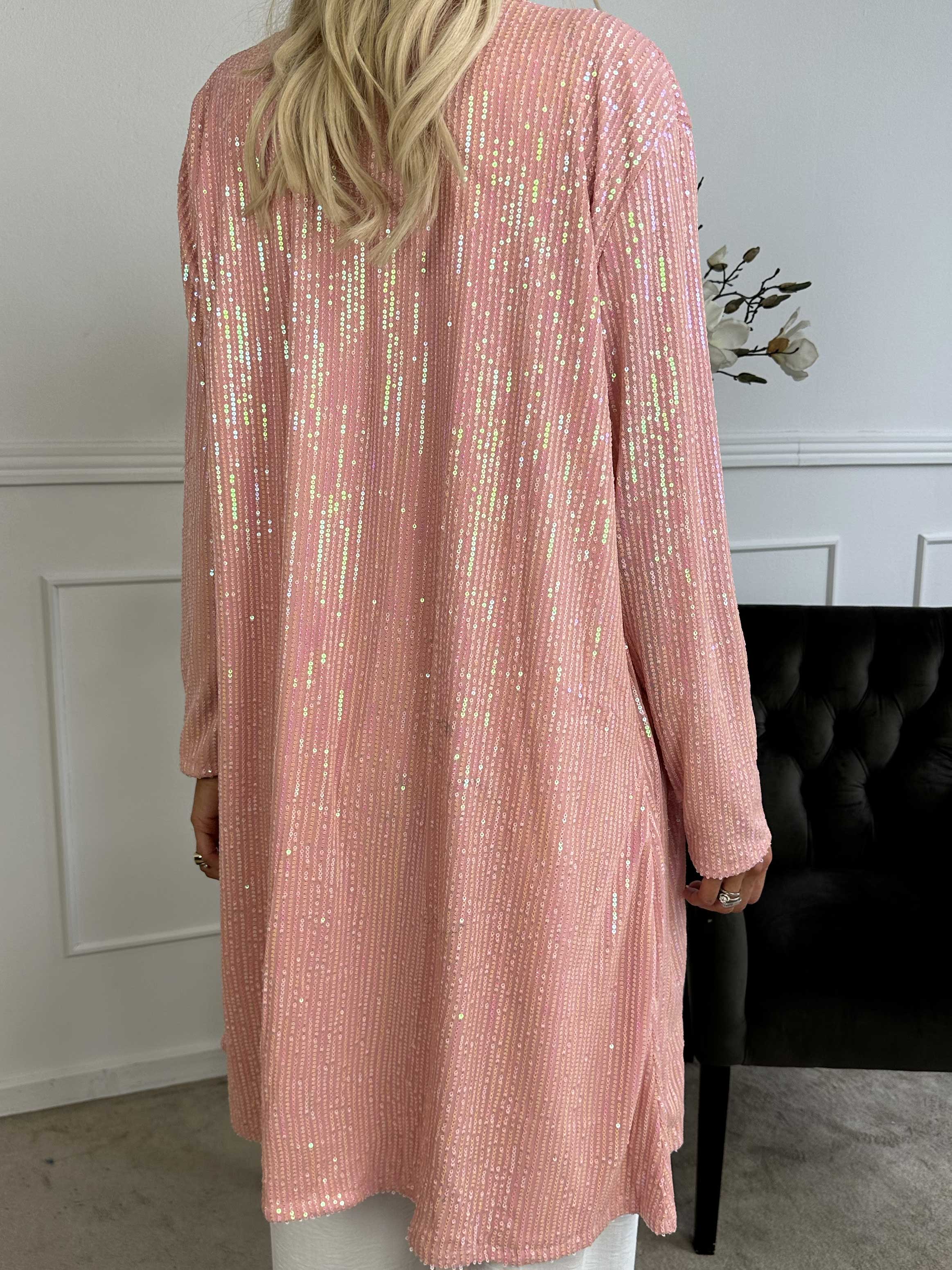 Rosa Glitter - Kofta med paljetter